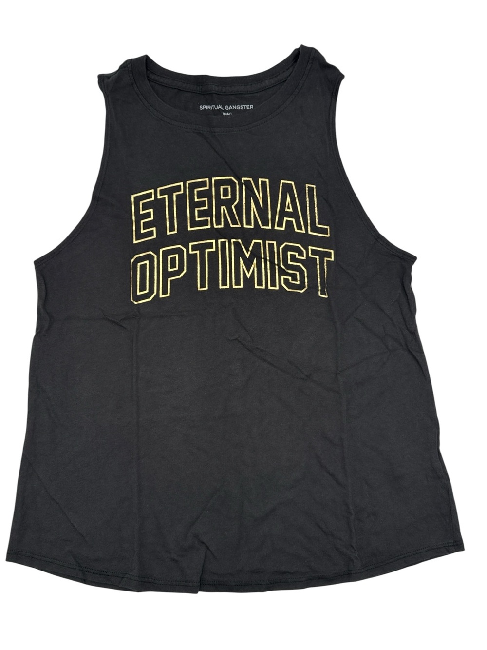 NWT Spiritual Gangster Eternal Optimist Jade Tank Top Black Gold Size Small - Picture 3 of 11